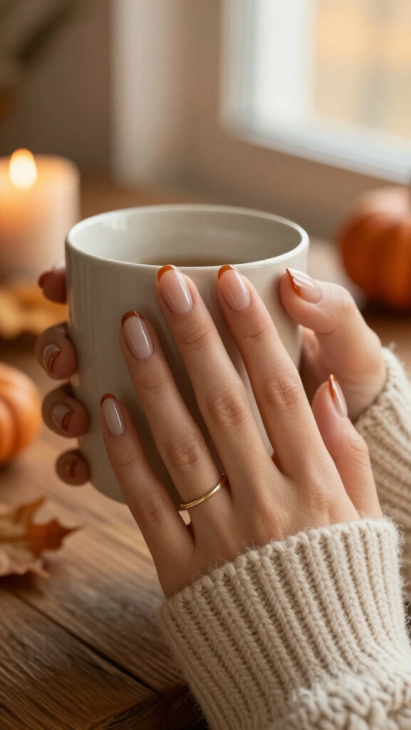 Warm Butterscotch Micro French Tips