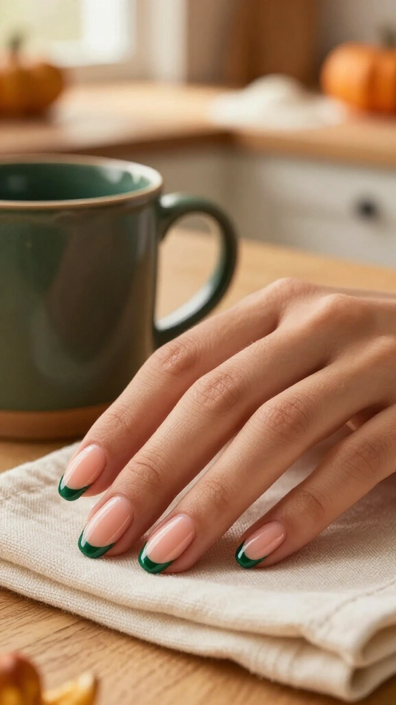 Deep Emerald Forest French Micro-Tips
