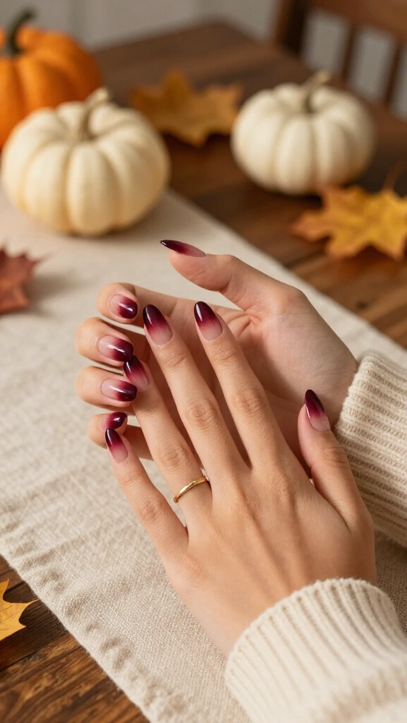 Burgundy Wine Ombré Fade