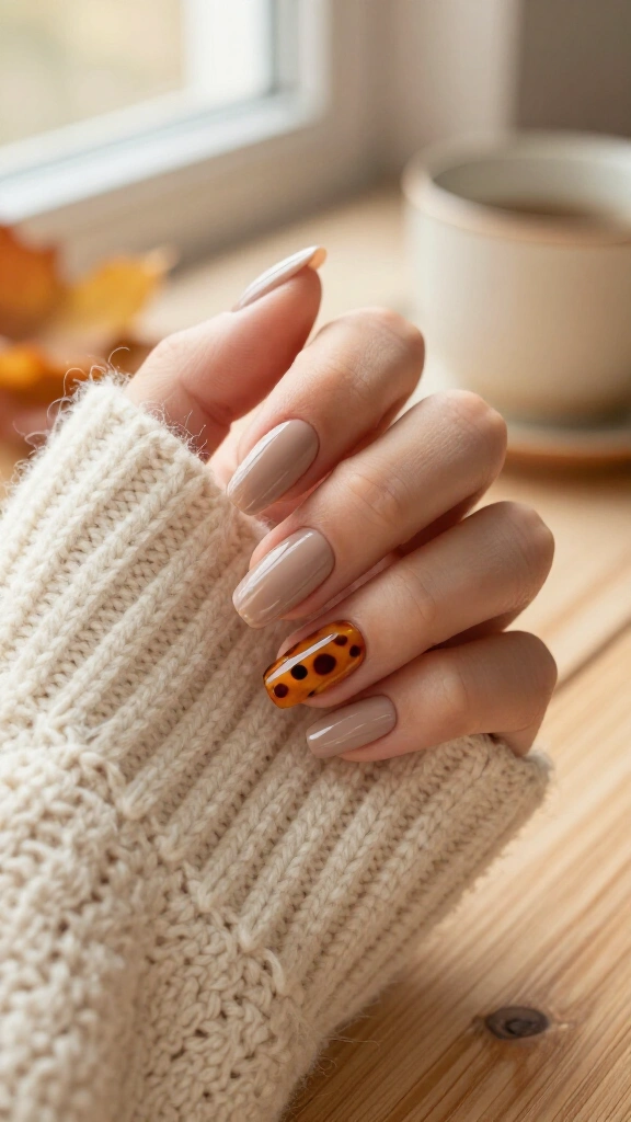 Buttery Taupe with Tortoise Dots