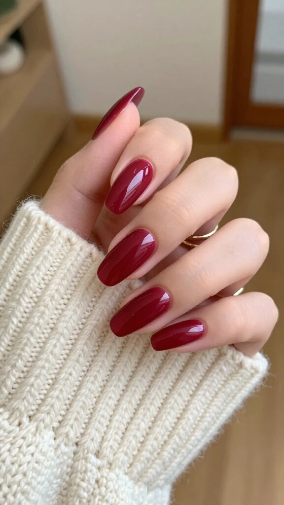 Deep Cranberry Jelly Nails