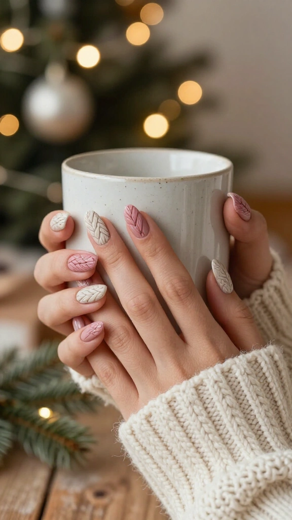 3D Cable Knit Sweater Nails
