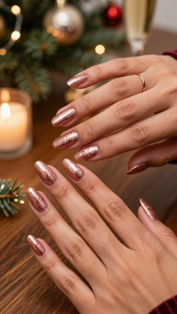 Rose Gold Tinsel Sparkle