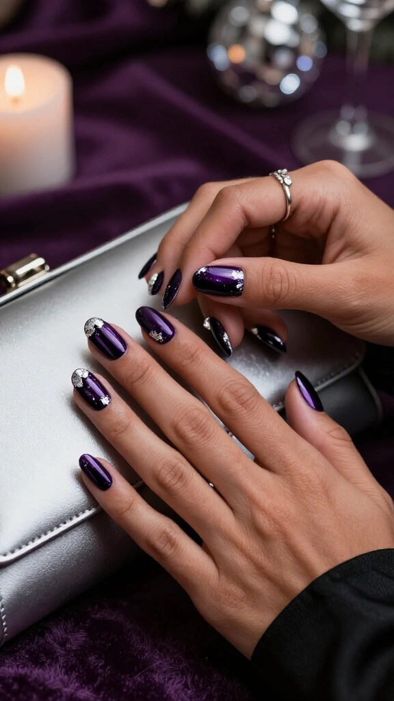 Moody Plum and Silver Foil