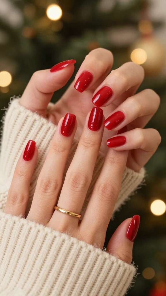 Candy Apple Red Jelly Nails