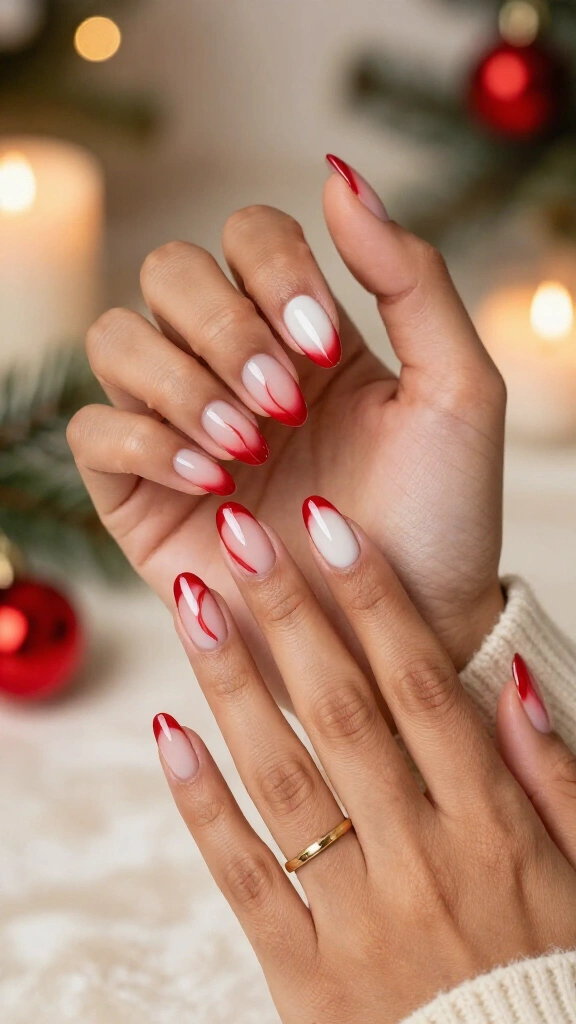 Crimson Swirl Aura Nails