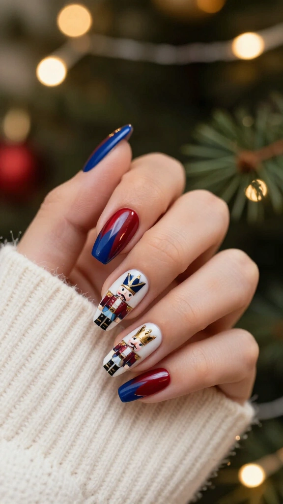 Nutcracker inspired nails