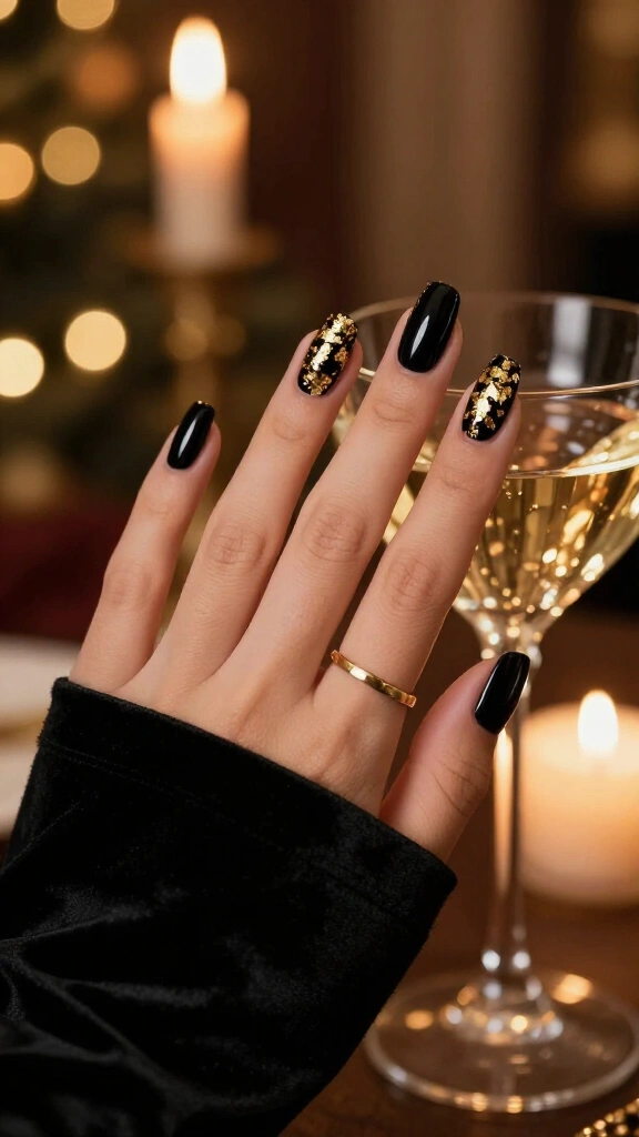 Black Tie Onyx and Gold Flakes