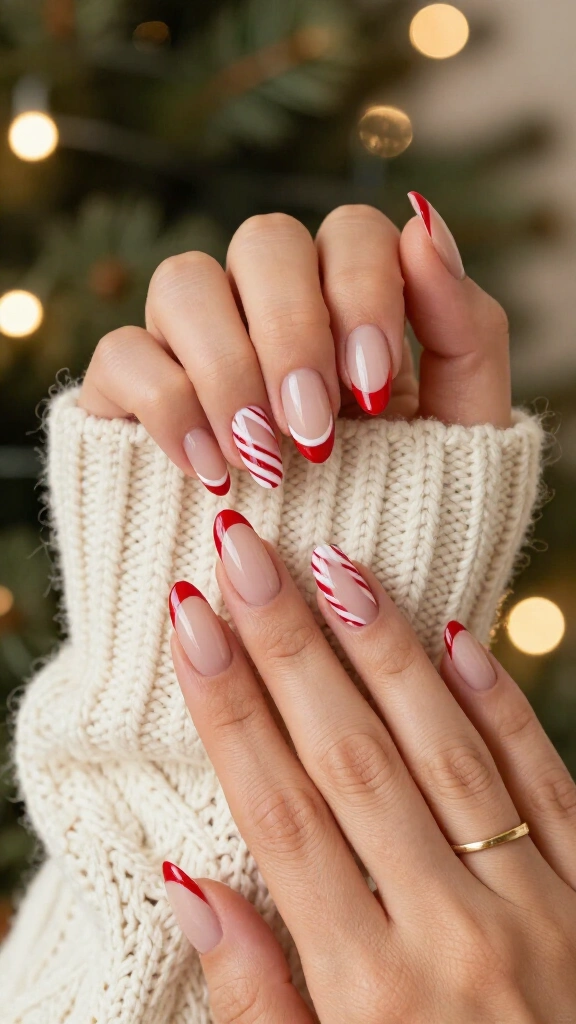 Candy cane French tips