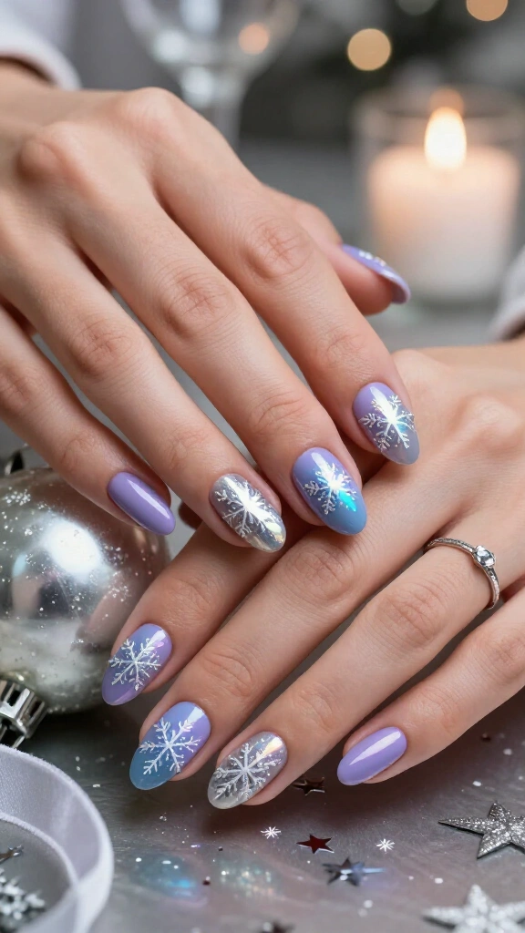 Holographic snowflake stamping
