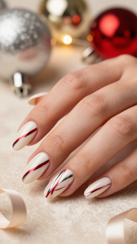 Modern candy cane chrome pinstripes
