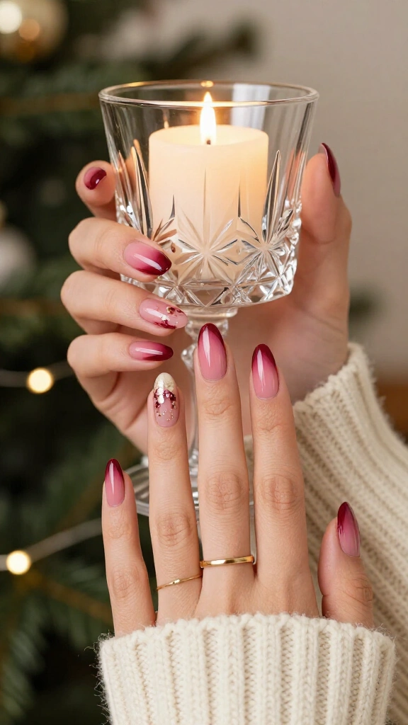 Cranberry aura nails