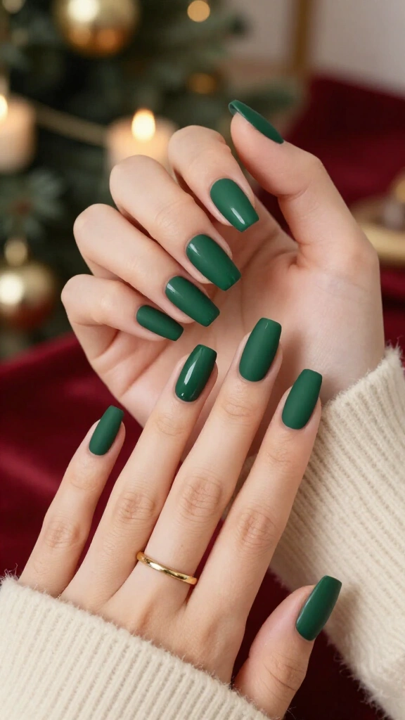 Matte forest green with glossy tips