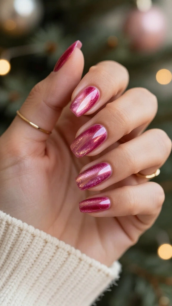 Pink velvet cat-eye shimmer