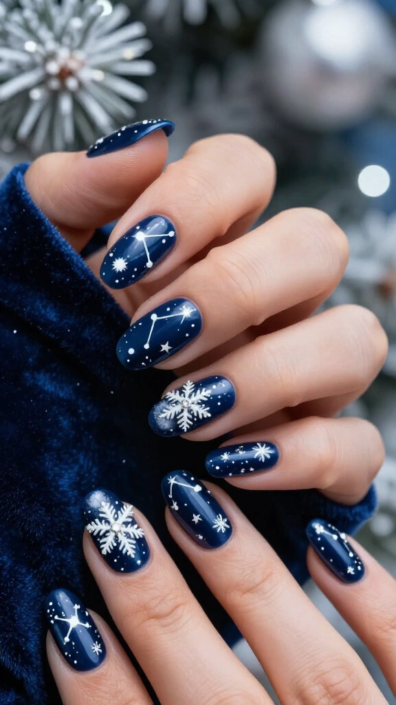 Midnight blue snowfall