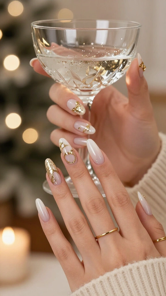 Champagne shimmer swirls