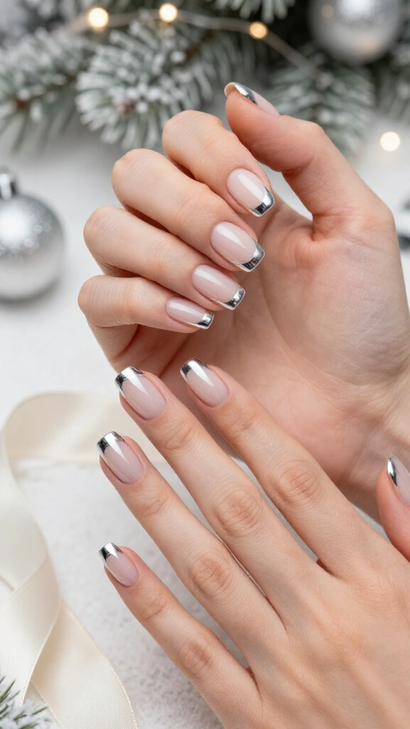Liquid silver chrome tips