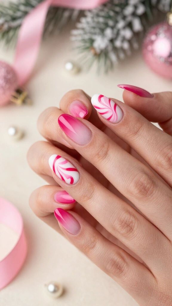 Peppermint swirl ombré