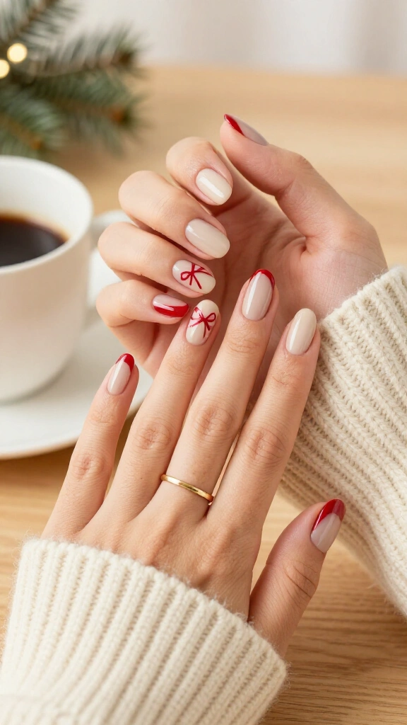 Minimal Red Bow Accents