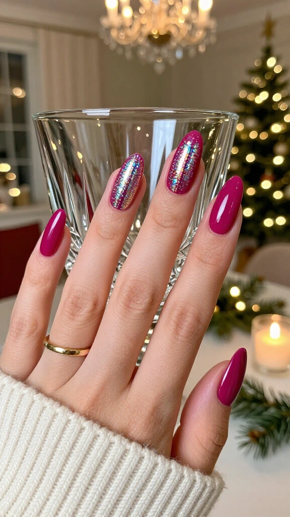 Holographic pink tinsel drama