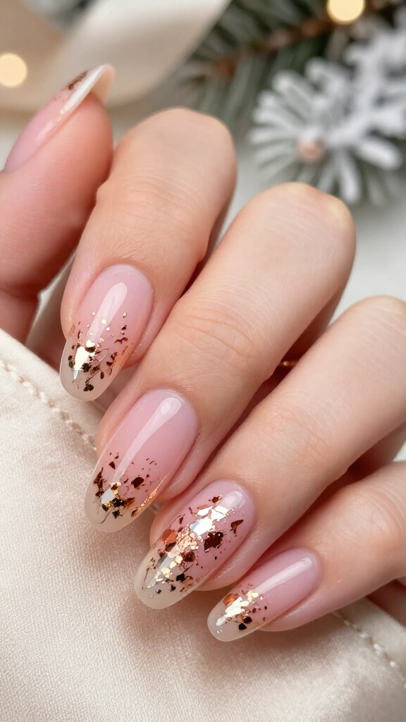 Champagne pink foil flakes