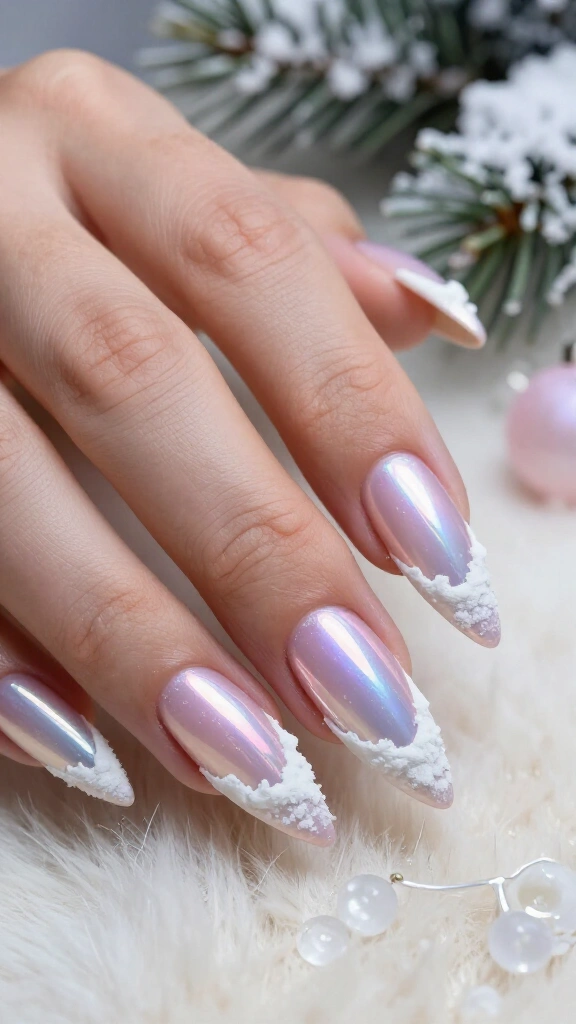 Iridescent snowdrift stilettos