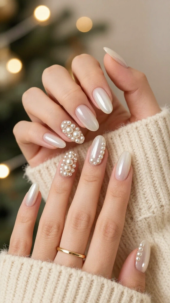 Champagne pearl accents
