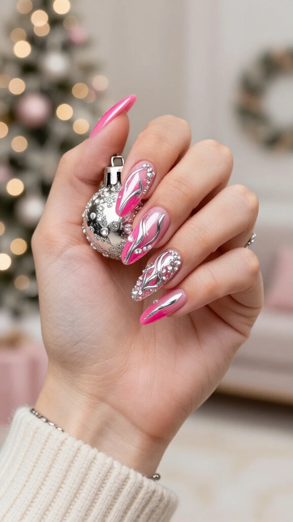 Abstract pink candy droplets
