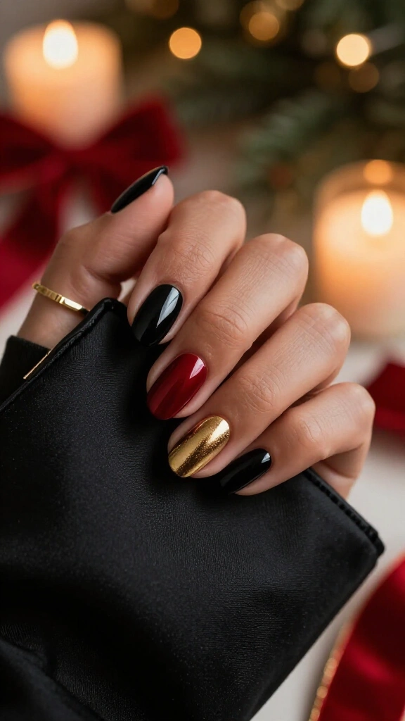 Black, Gold, and Red Holiday Glam
