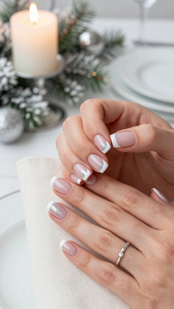 Snowy French Manicure