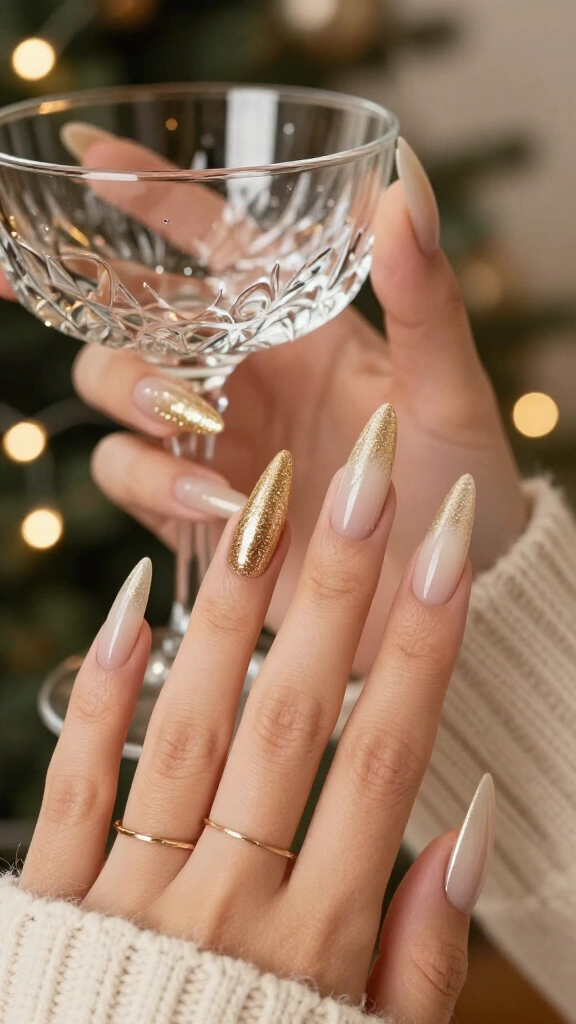 Gilded champagne shimmer stiletto