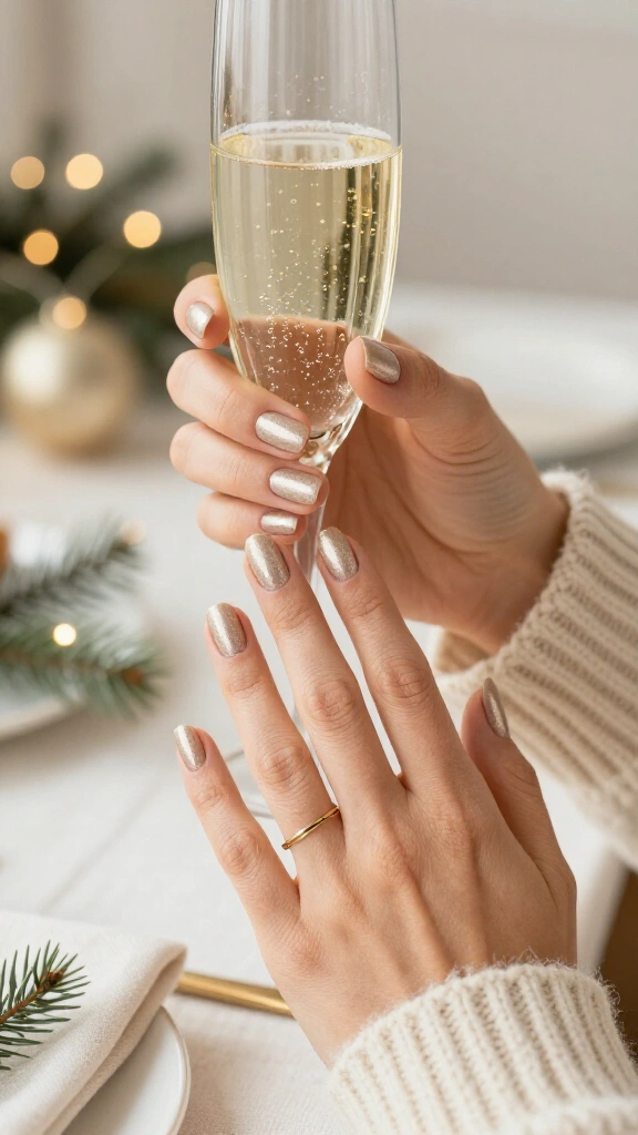 Sparkling Champagne Nails