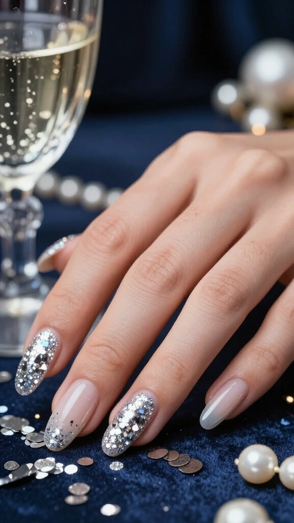 Sparkling Silver Confetti Cascade