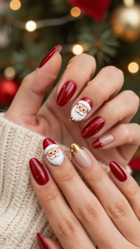 Vintage Santa Claus character accents