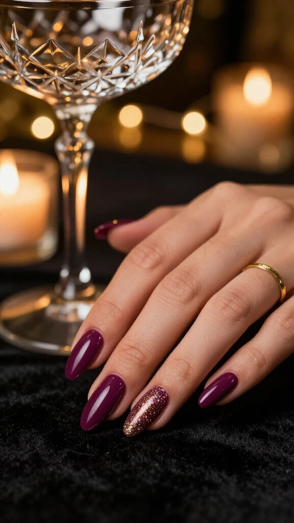 Moody Plum with Shimmer Cuticles