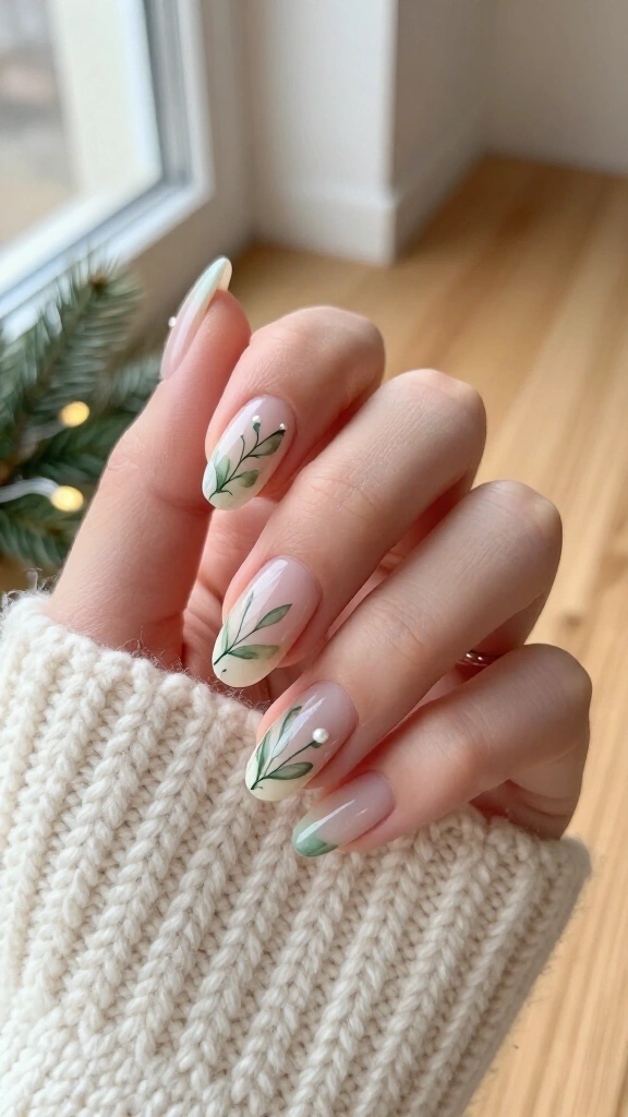 Abstract mistletoe botanical accents