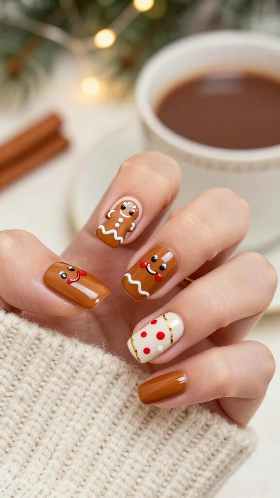 Gingerbread men with red cheeks