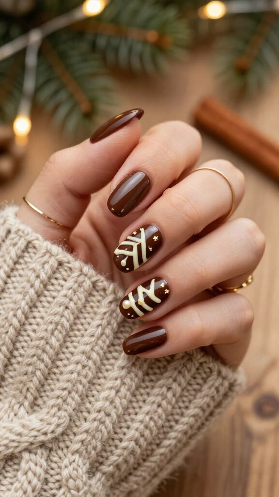 Chocolate glaze gingerbread nails