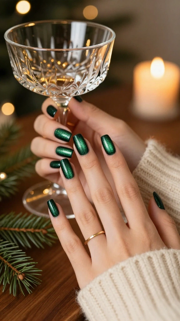 Emerald Green Velvet Shimmer