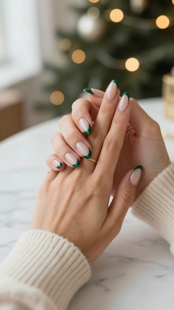 Deep Pine French Tips