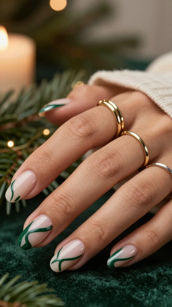 Forest Green Swirls