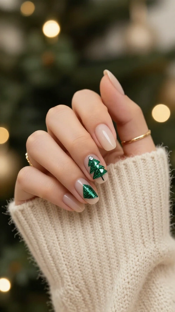 Glittery Christmas Tree Outline