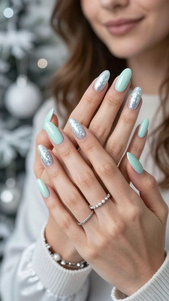 Mint & Silver Frosted Glaze