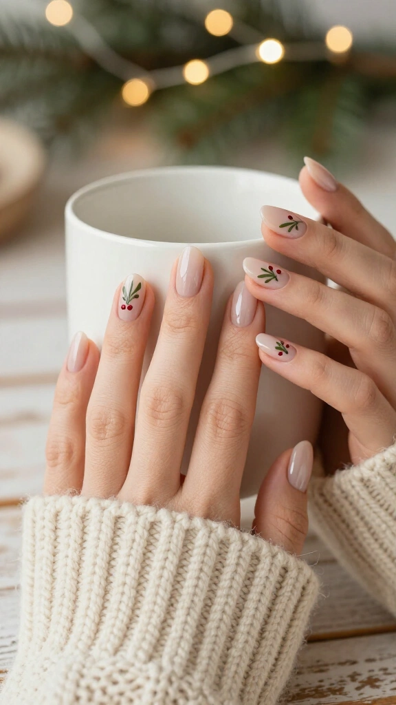 Minimalist Dotted Mistletoe