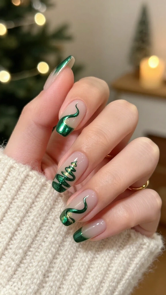 Abstract Christmas Tree Swirls