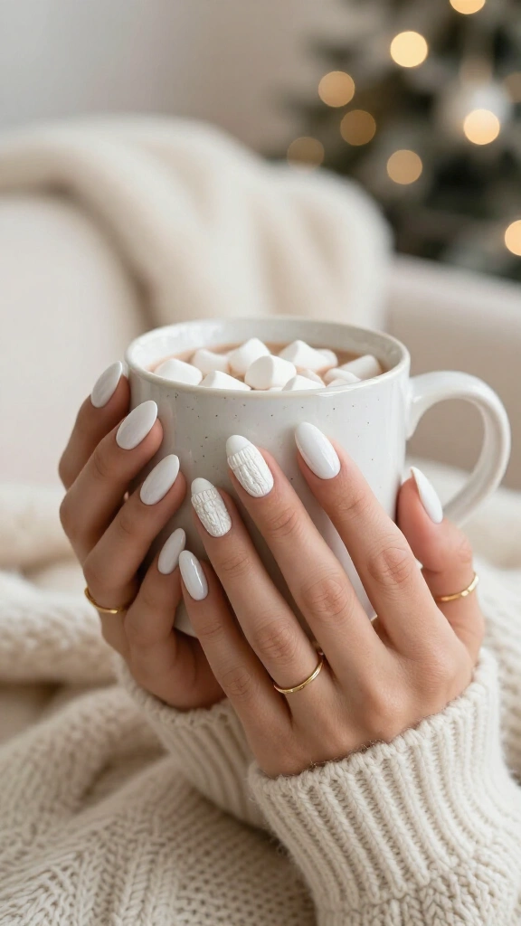 White sweater texture nails