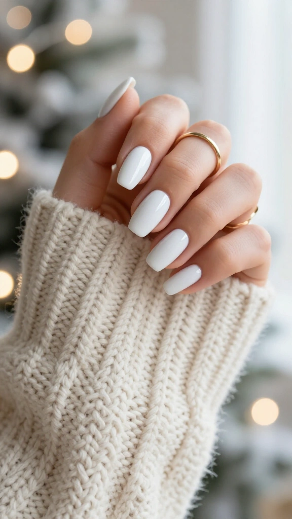 Matte white nails with glossy tips