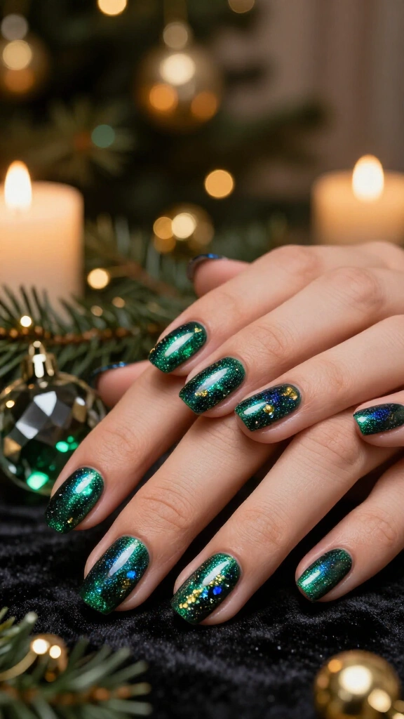 Cosmic Holiday Green Shimmer