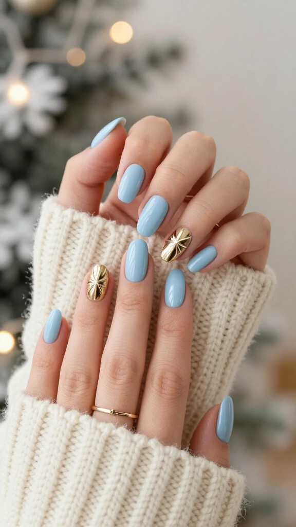 Pastel Blue & Gold Starburst Accent