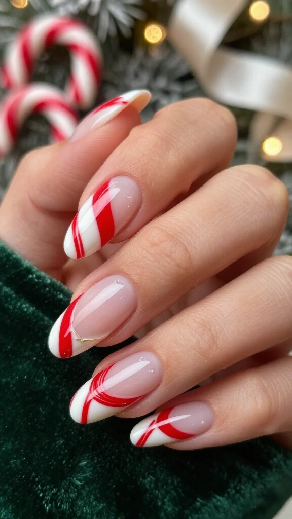 3D Textured Candy Cane Ribbon